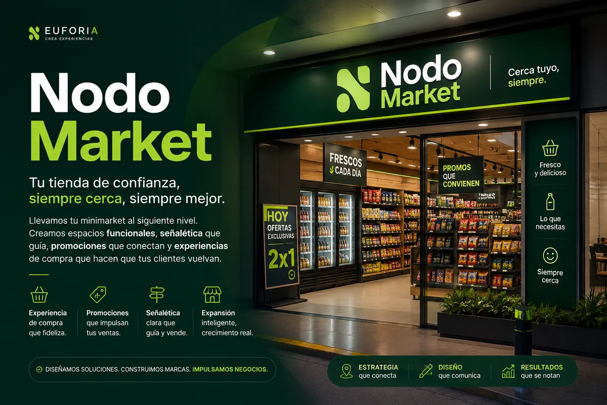 Landing page de Nodo Market diseñada por Euforia